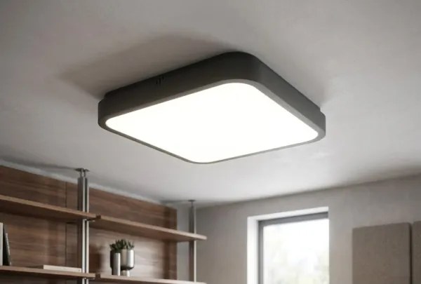 Brilagi - Plafonieră LED pentru baie ZENNA, 36W, 230V, 41x41 cm, IP44, negru