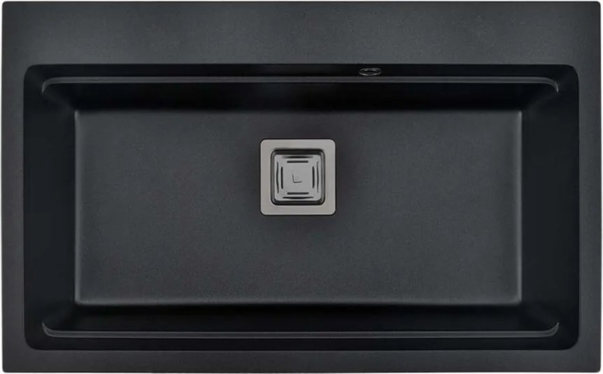 Chiuveta compozit Inter Ceramic finisaj granit negru 78x48 cm