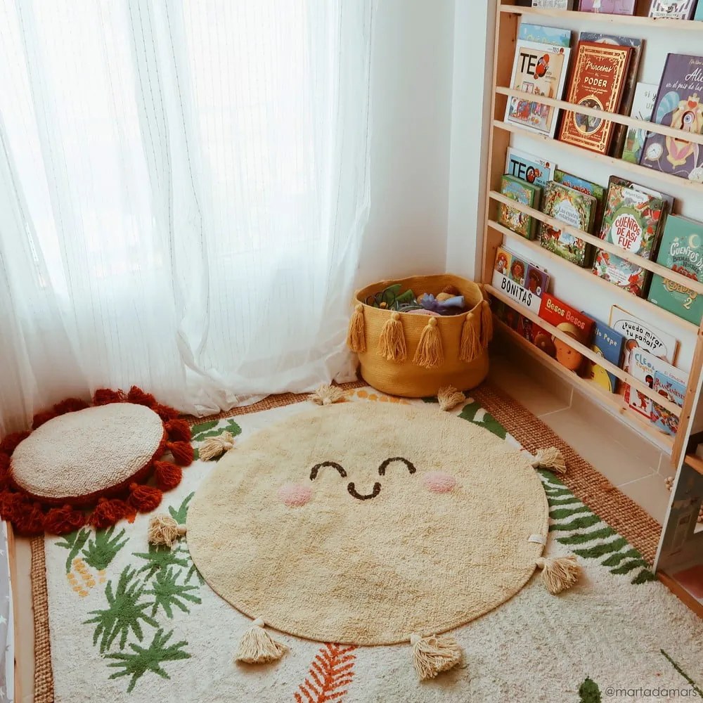 Covor pentru copii galben lavabil/țesut manual din bumbac ø100 cm You're My Sunshine – Lorena Canals