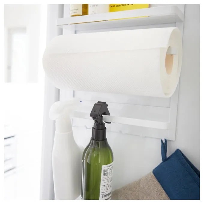 Suport magnetic YAMAZAKI Tower Magnetic Side Rack, mare, alb