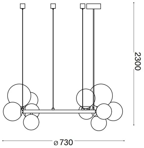 Lustră LED pe cablu Ideal Lux PERLAGE 11xG9/3W/230V auriu/alb