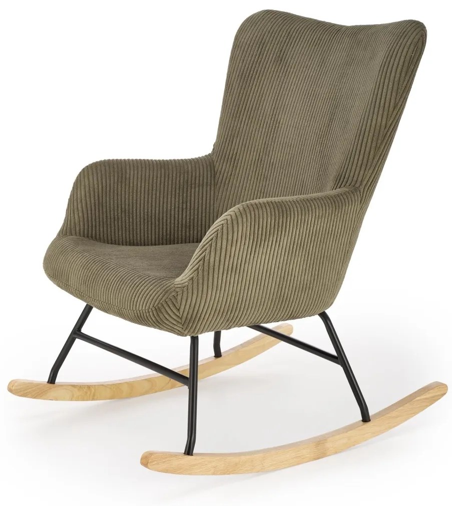 Fotoliu tip balansoar Belmiro velvet olive H92 cm