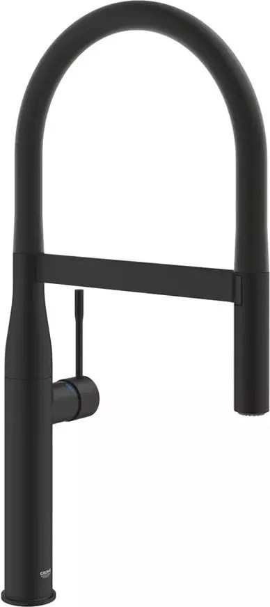 Baterie bucatarie cu pipa flexibila Grohe Essence negru mat Phantom Black