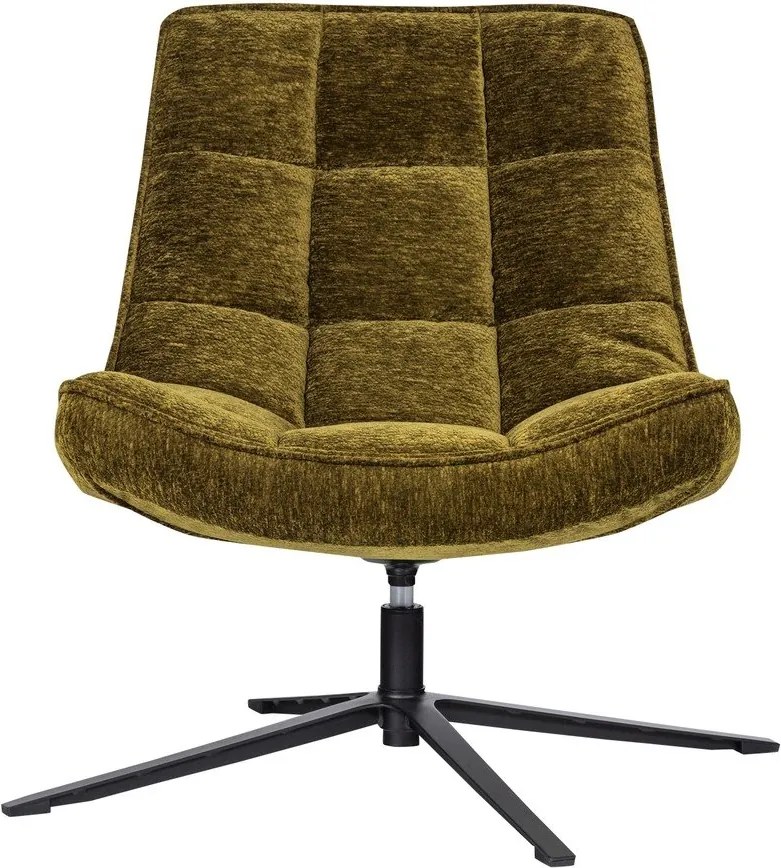 Fotoliu verde pivotant cu tapițerie din chenille Maudi – WOOOD