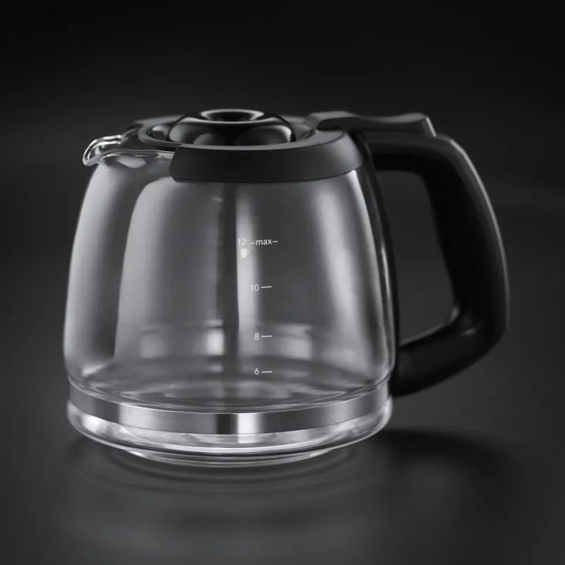 Russell Hobbs Victory Grind & Brew Coffee Maker 22000-56, 1025W, 1,5 L, 250 g, 12 cești, cronometru, filtru încorporat, negru/inox