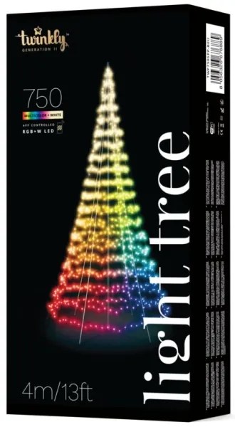 Twinkly TWP750SPP-BEU LED RGBW brad de Crăciun exterior 750 LED 4m IP44 Wi-Fi