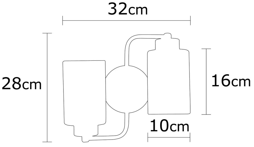 Aplica perete haaus Balcova, 40 W, Argintiu, D 32 x H 28 cm