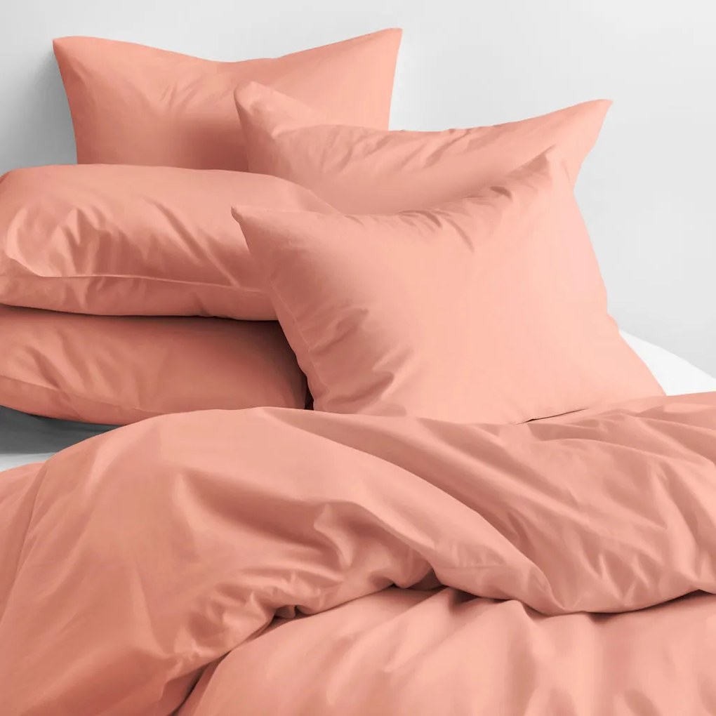 Goldea lenjerie de pat din 100% bumbac - culoare somon 140 x 200 și 50 x 70 cm