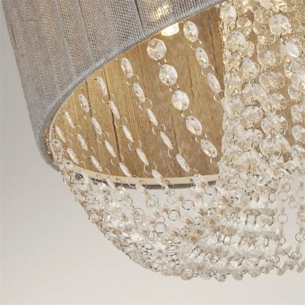 Plafonieră BELLANO Searchlight 62615-5CC, 5xG9/7W/230V, Ø 50 cm, gri