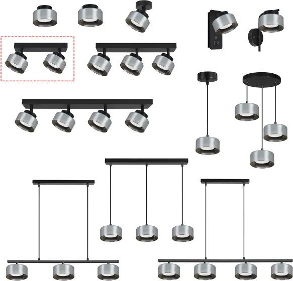 Brilagi - LED RGB reglabil spot AURA LUX 2xGX53/14W/230V Wi-Fi Tuya negru/fumuriu