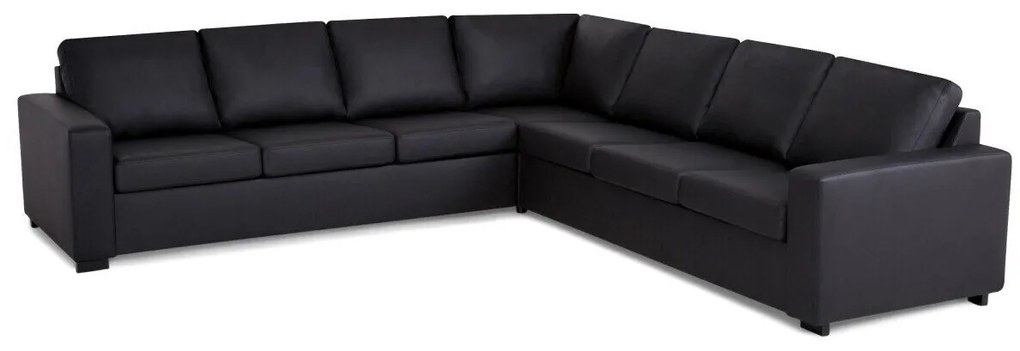 Colțar Scandinavian Choice C113Negru, 284x284x80cm, Picioare: Lemn
