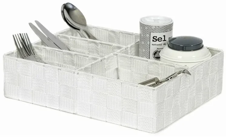 Organizator Compactor TEX 32 x 25 x 8 cm, 5 piese, alb