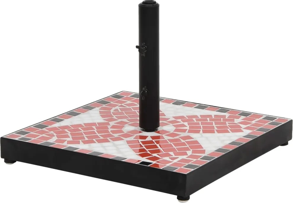 vidaXL Suport umbrelă de soare, cărămiziu și alb, pătrat, 12 kg