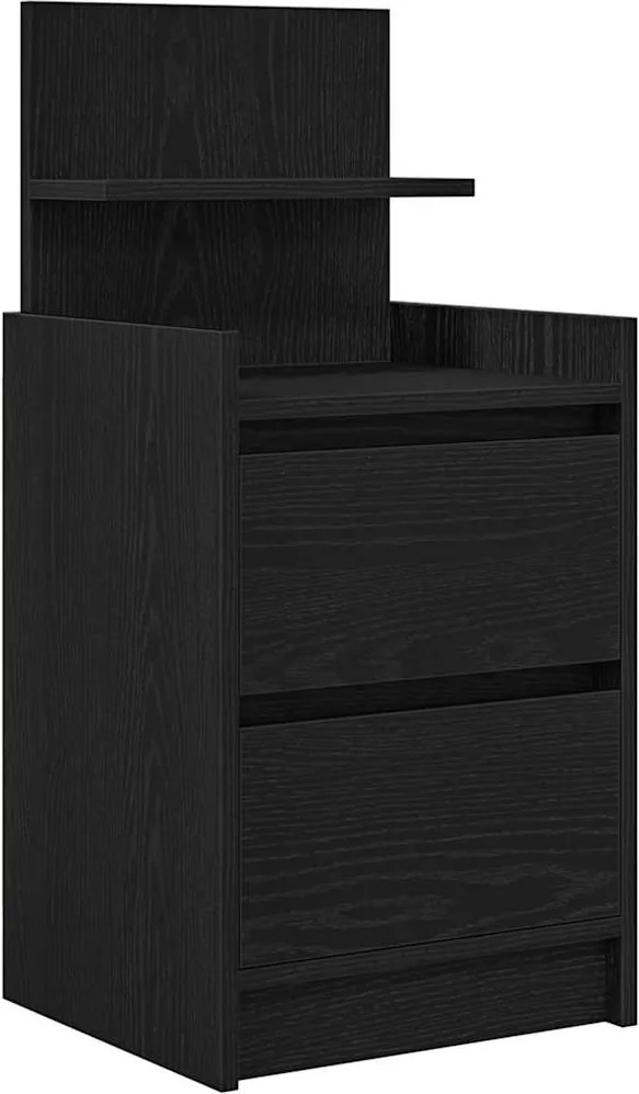 vidaXL Noptiera cu 2 sertare Negru 38x34x80 cm