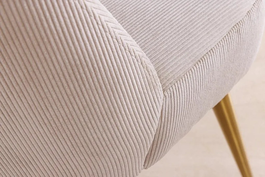 Set de 2 scaune, Catifea Raiata, Bej, MIA CASA, A-45926 VC