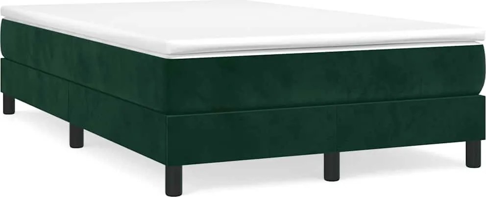 vidaXL Cadru de pat cu arcuri, verde închis, 120x200 cm, catifea