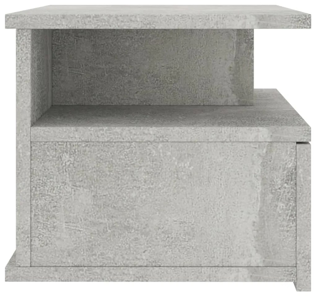 Noptiere suspendate, 2 buc., gri beton, 40x31x27 cm, pal