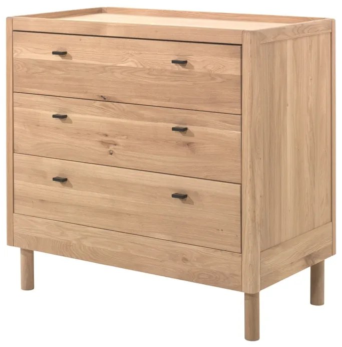 Set FORREST OAK format dintr-un Pat copii pentru copii mici (70 x 140 cm) și o comodă cu 3 sertare.