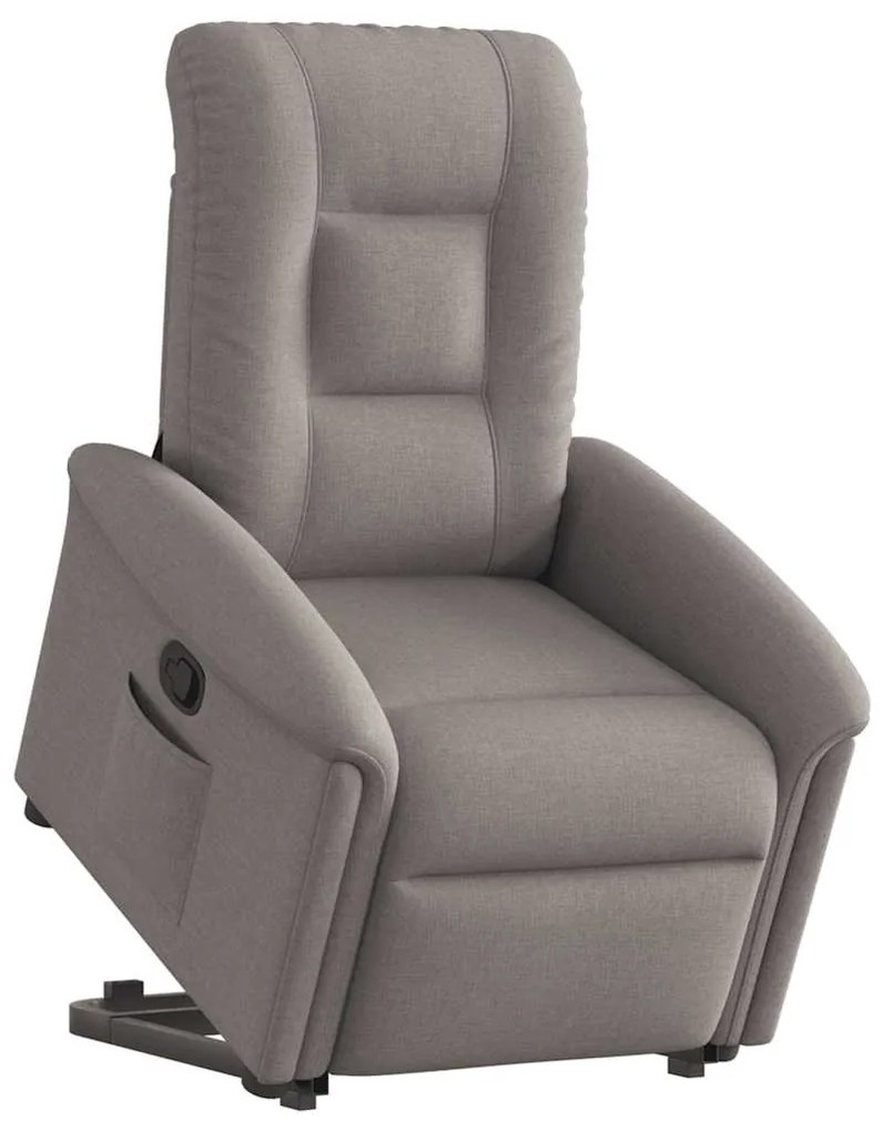 vidaXL Fotoliu rabatabil cu ridicare pe verticală, gri taupe, textil