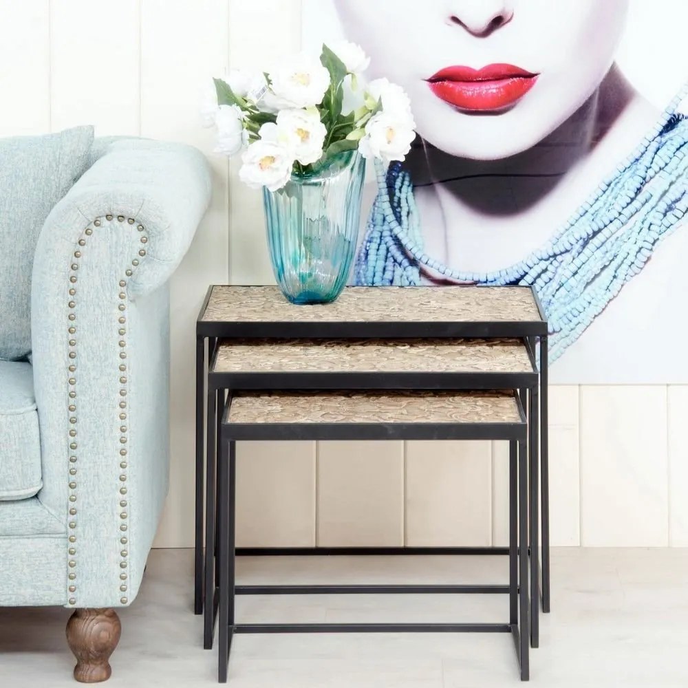 Set de 3 masute design industrial-vintage Tasia SX-101886