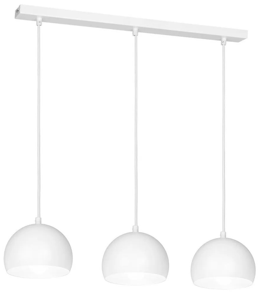 Lustră suspendată pe cablu SOOL, 3x E27/15W/230V, albă