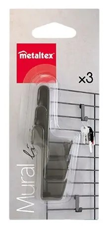 Cârlige negru-lucios 3 buc. suspendate din oțel Mural – Metaltex