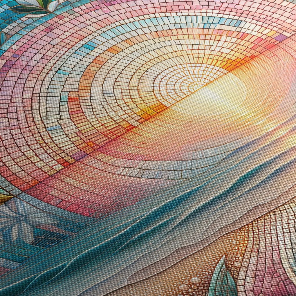 Tablou – Mozaic al soarelui la apus (150x105 cm)