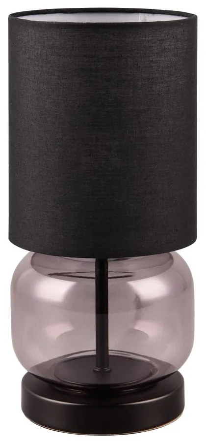 Veioză neagră/mov cu abajur textil (înălțime 28,5 cm) Elio – Trio