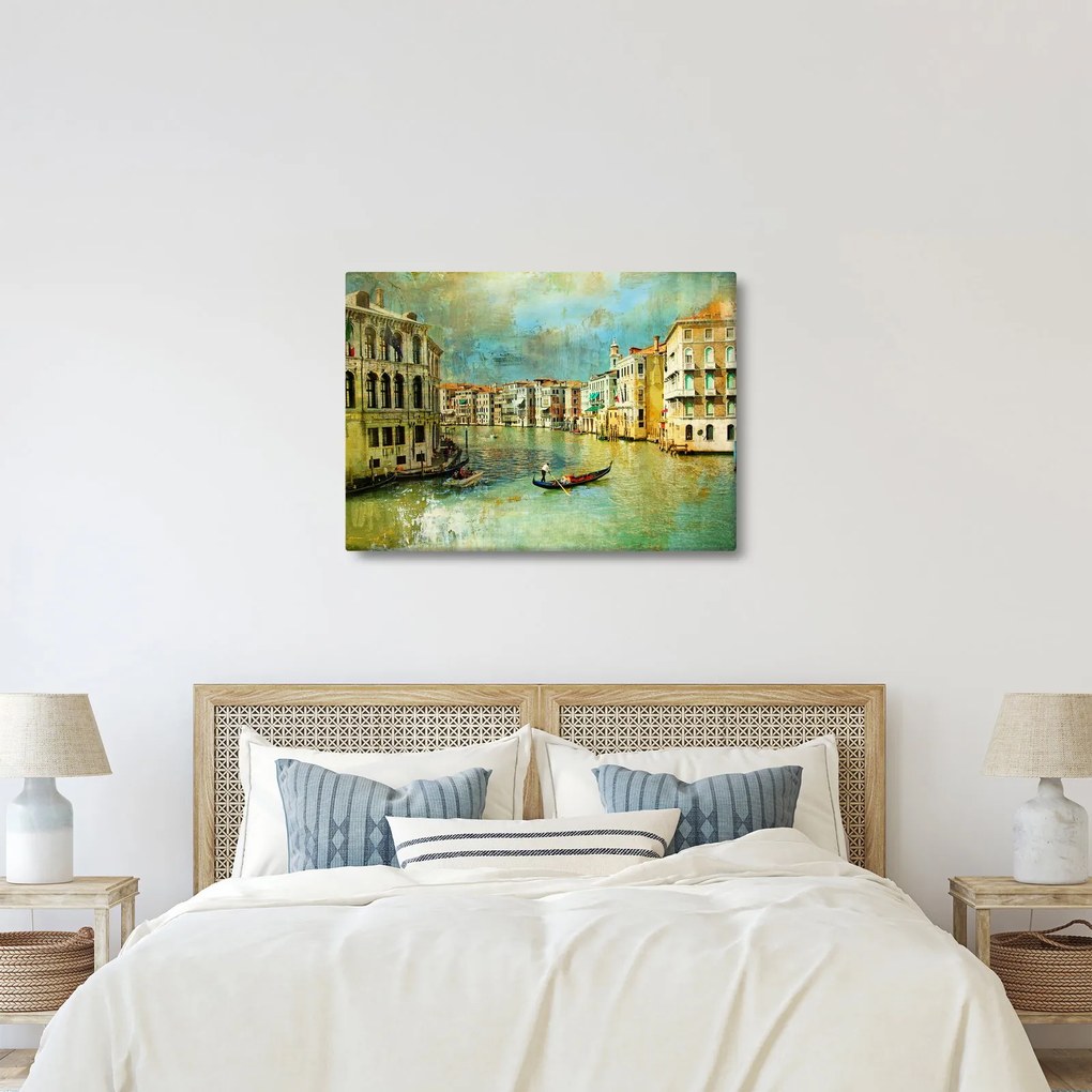 Tablou - Canalul de la Veneția și gondole (70x50 cm)