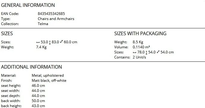 Scaun dining design elegant Telma alb
