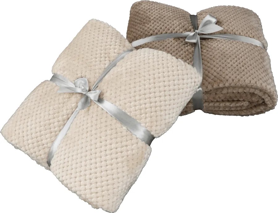 Pătură cu două feţe, bej-gri, 150x200, DEFANA TYP 2