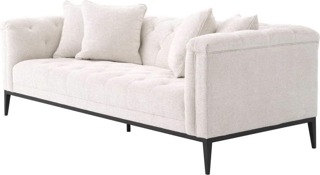 Canapea fixa design LUX cu aspect Chesterfield Cesare, lyssa off-white