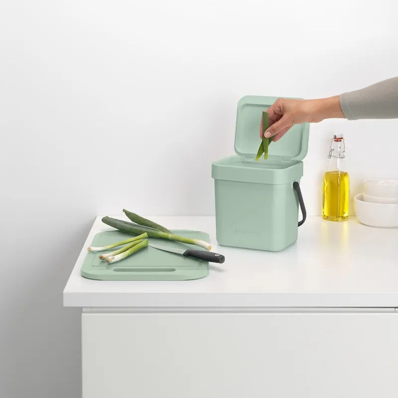 Cos de gunoi colectare selectiva Brabantia Sort&Go 1005520, 3 L, Maner, Verde deschis