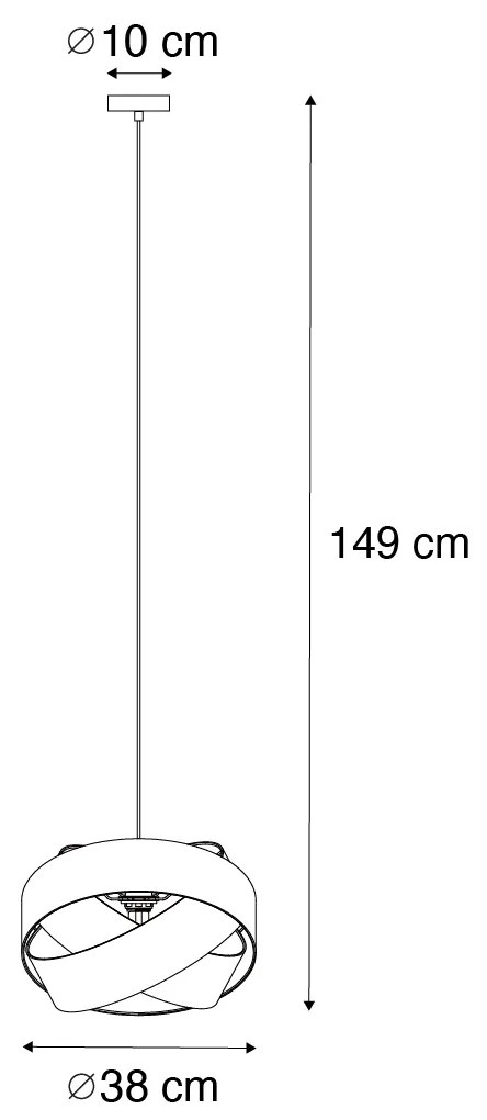 Lampă modernă suspendată neagră - Cloth