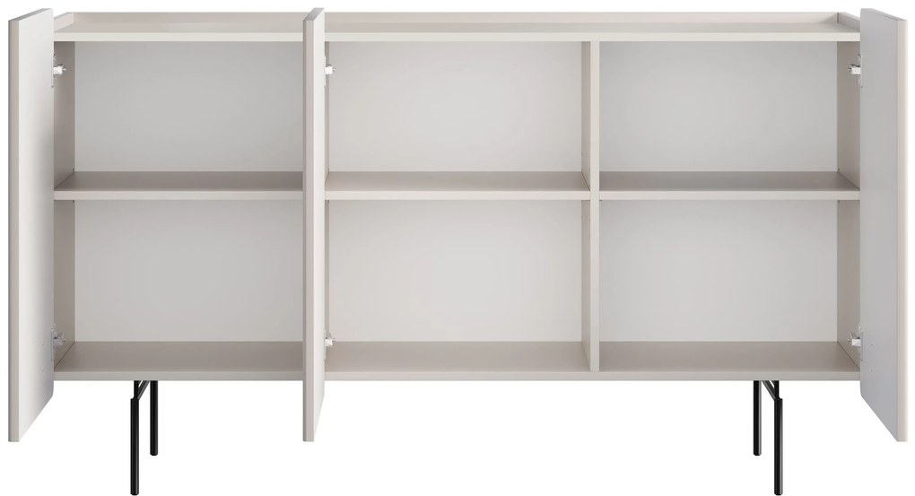 Comodă cu trei uși Malmi 150 cm - cașmir / picioare negre