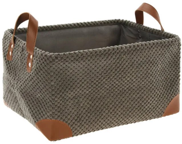 Cos pentru depozitare cu manere, catifea, 36 x 26 x 19 cm