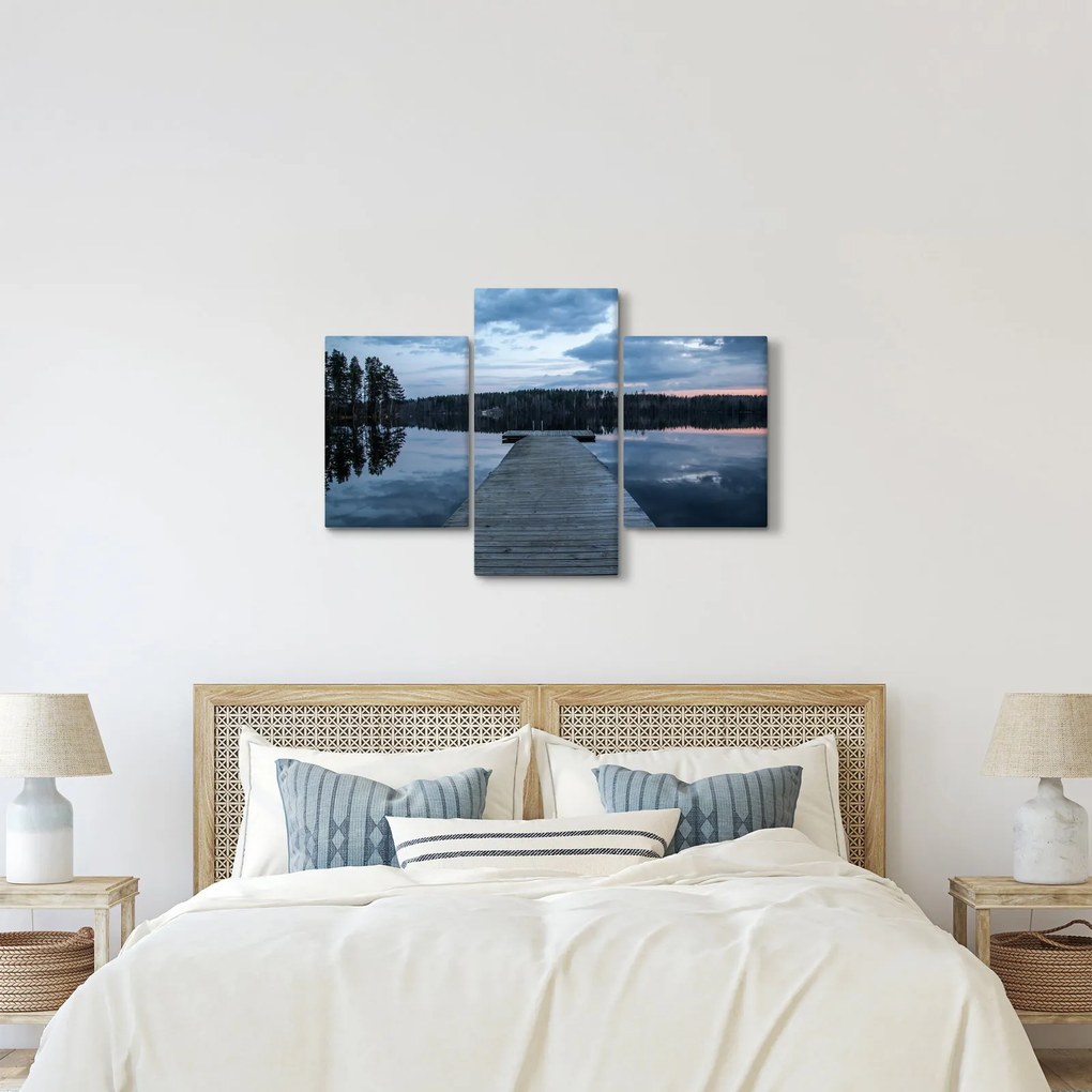 Tablou - Ponton de lemn, lac (90x60 cm)