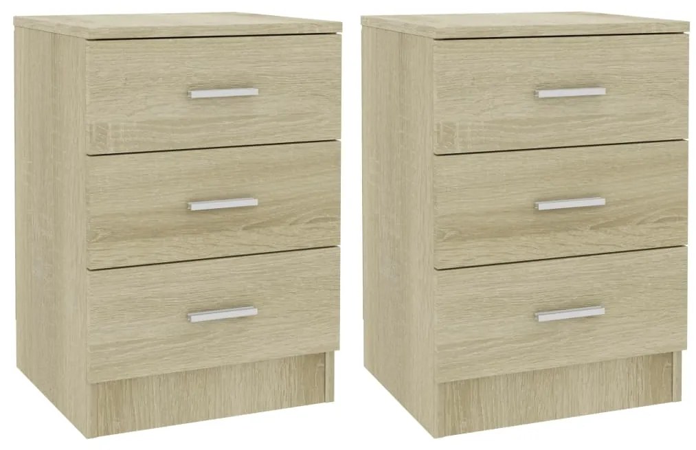 Noptiera, 2 buc., stejar sonoma, 38x35x56 cm, PAL