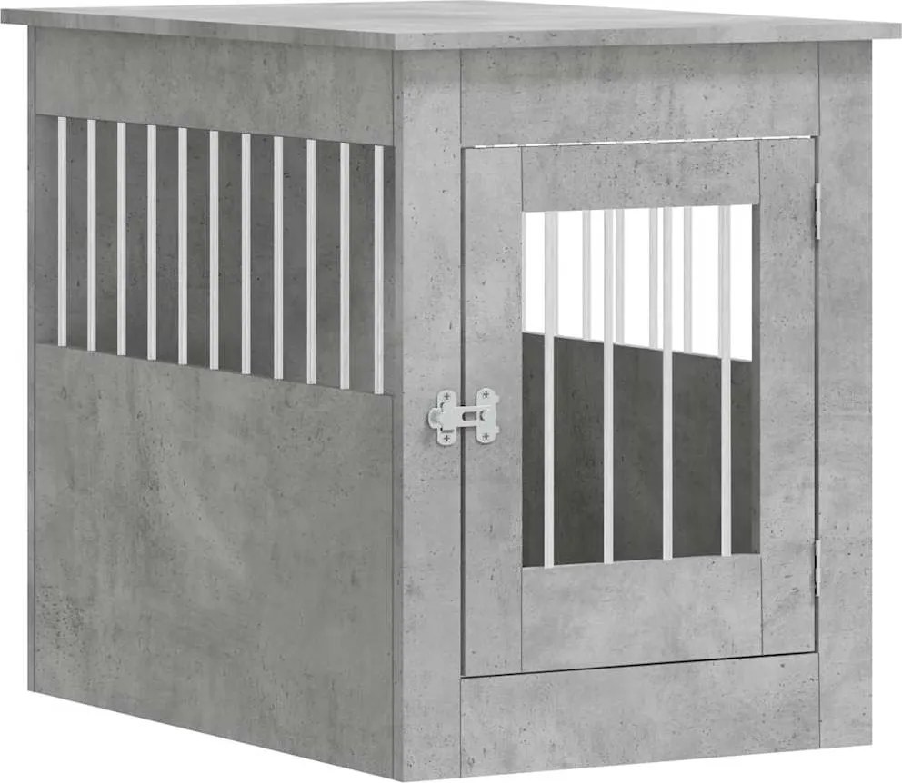 vidaXL Ladă pentru câini, gri beton, 55x80x68 cm, lemn compozit