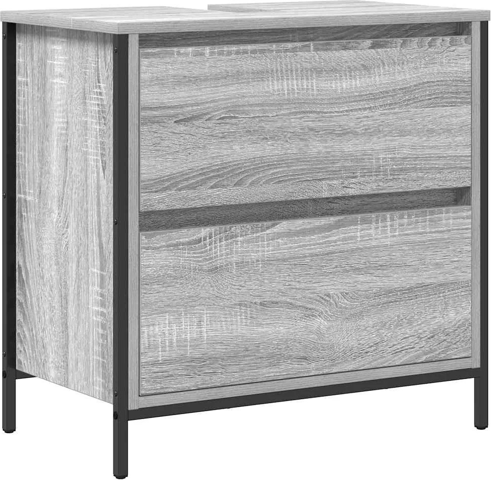 vidaXL Dulap pentru baie cu sertare Gri Sonoma 60x34,5x60 cm