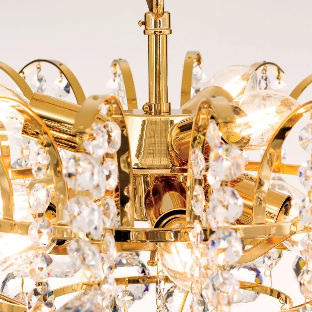 Candelabru cristal Asfour design lux KRISTALL KLASSISCH 9L gold/clear