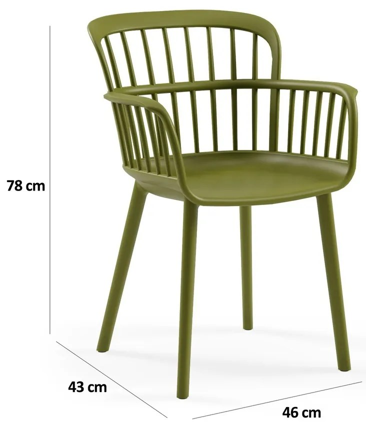 Set de scaune de sufragerie Eva Khaki, 2 buc.