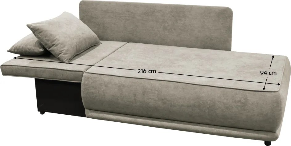 Canapea extensibilă, bej gri Taupe, pe stânga, LIAMI