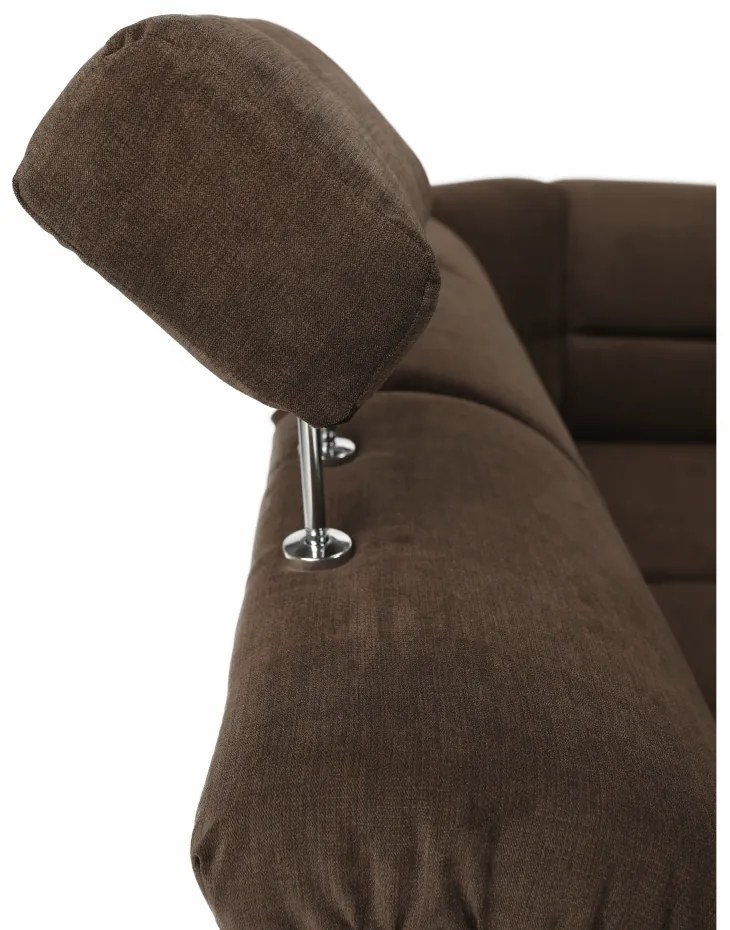 Colţar, piele ecologică maro/material textil maro, SANTIAGO U MARE