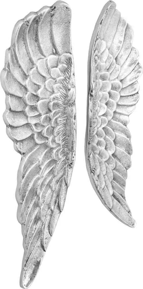 vidaXL Sculptură cu Aripi Argintiu 31 x 5 x 91 cm Aluminiu