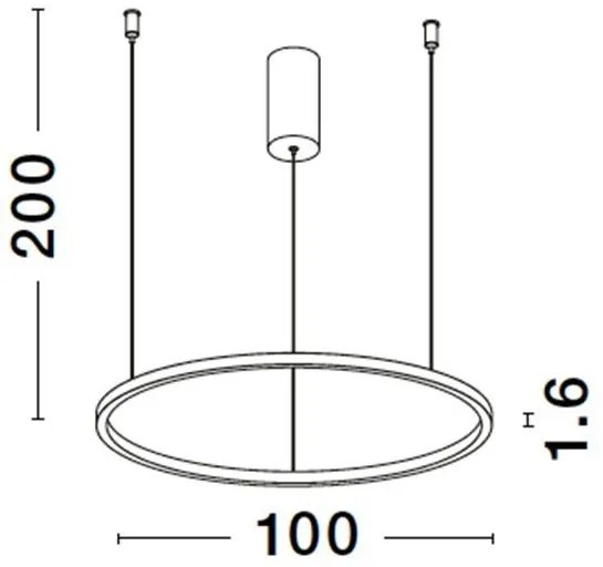Lustra LED suspendata design modern circular TARQUIN D-100cm alba