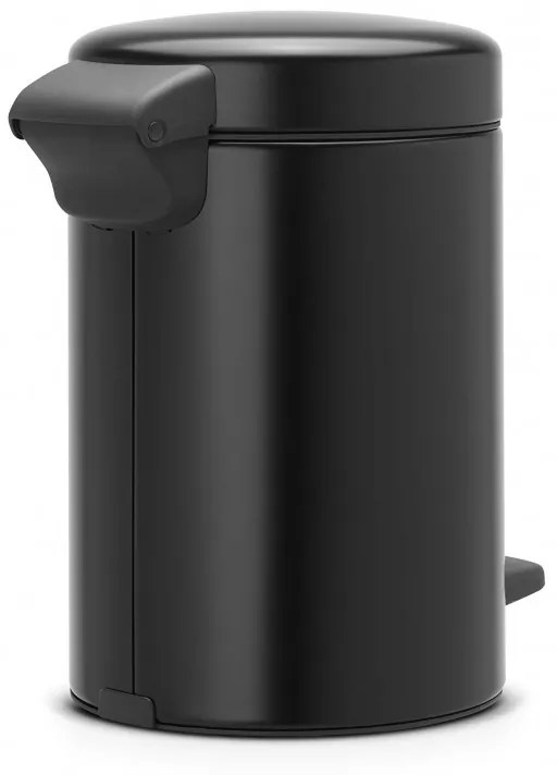 Cos de gunoi cu pedala Brabantia NewIcon 649001, 3 L, Inchidere lina, Baza antiderapanta, Negru