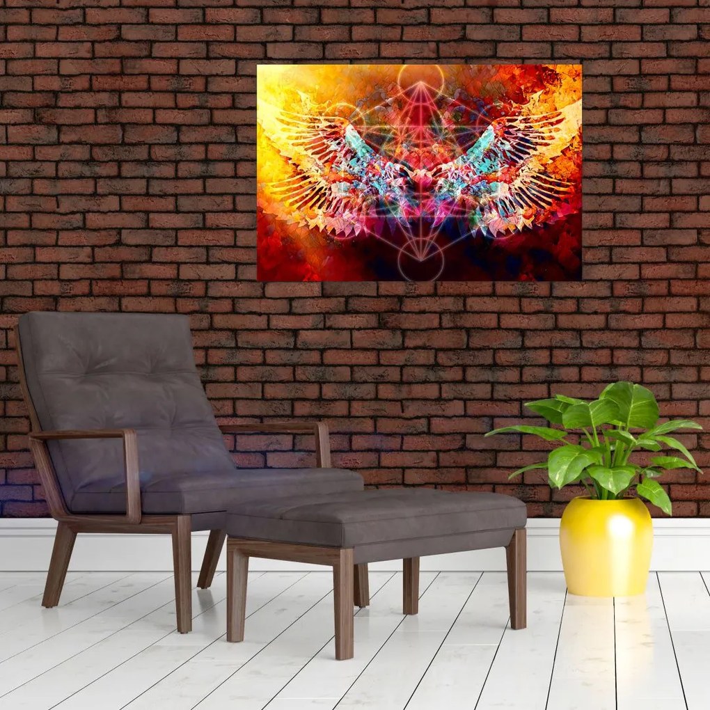 Tablou - Merkaba cu aripi, abstracție (90x60 cm)