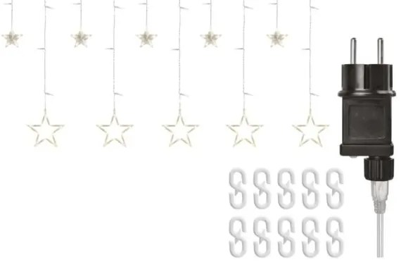 Perdea luminoasă LED de Crăciun, 115 LED, 1,35 W, 6,85 x 1,05 m, alb cald