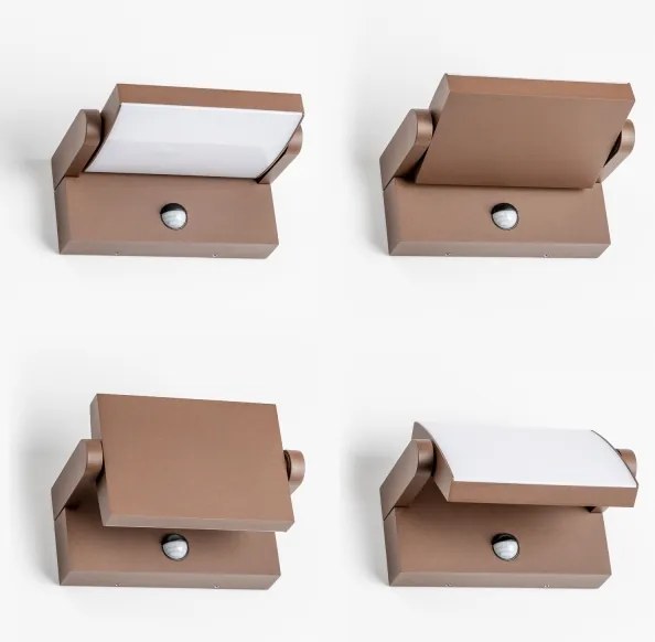 Redo 90588 - Corp de iluminat exterior LED cu senzor FLIP, 20 W, 230 V, 3000 K, IP54, maro